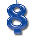 Blue Number 8 Candle C/1