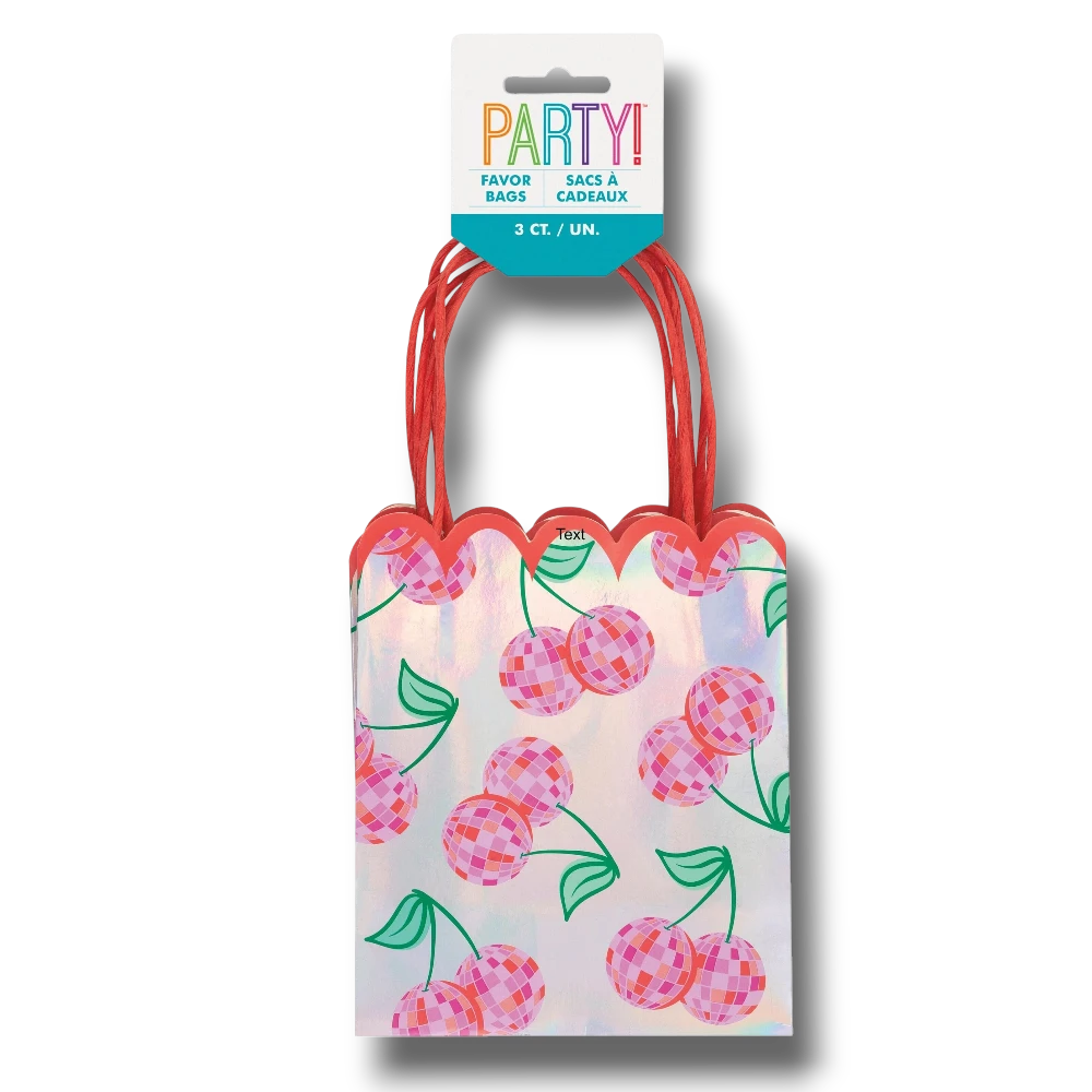 Bolsa Iridiscente Disco Cherry C/3