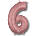 Balloon 26" Number 6 Rose Gold C/1