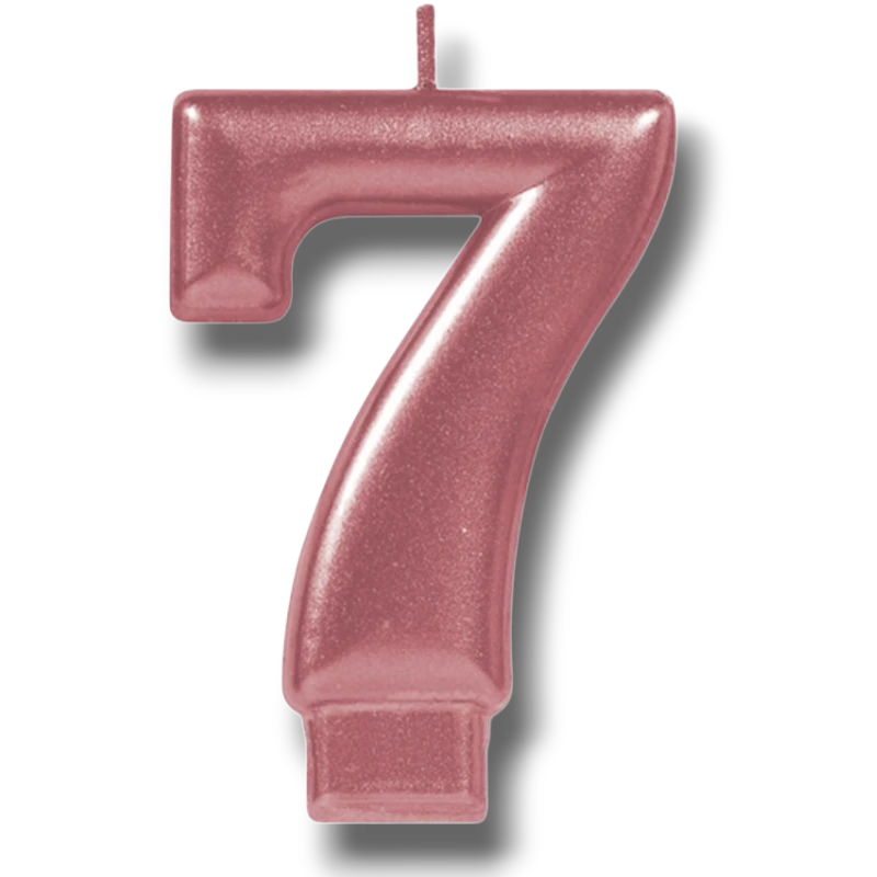Vela Numero Oro Rosa 7 C/1
