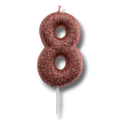 Rose Gold Candle Number 8 C/1