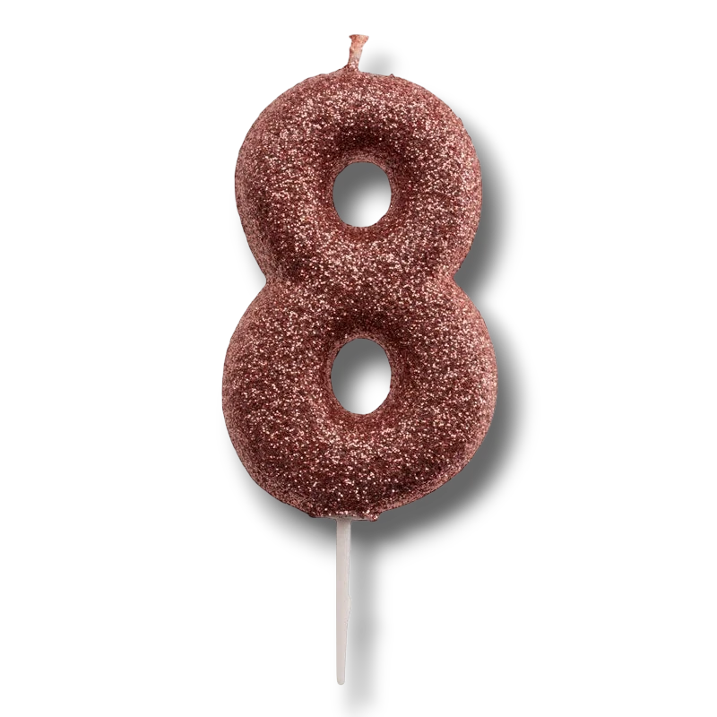 Vela Oro Rosa Número 8 C/1