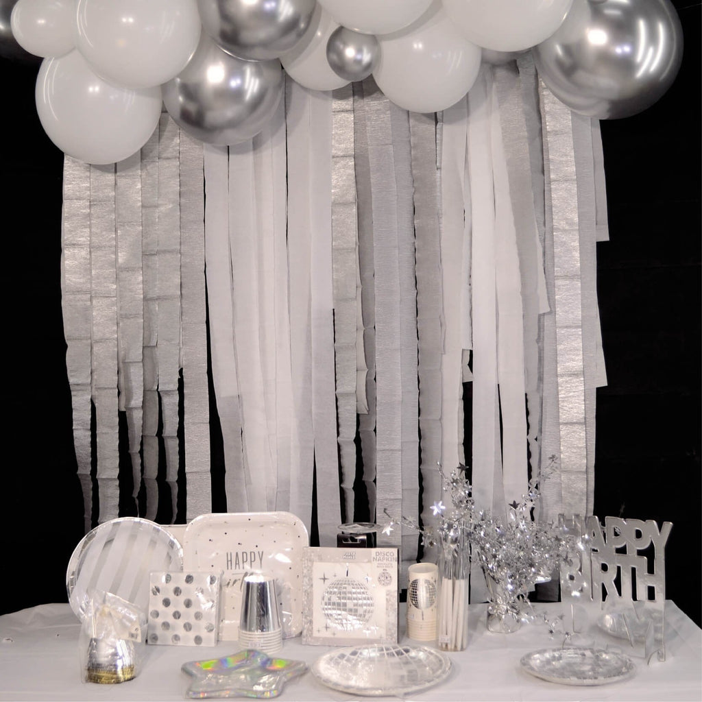 Balloon Backdrop Kit Plata C/1