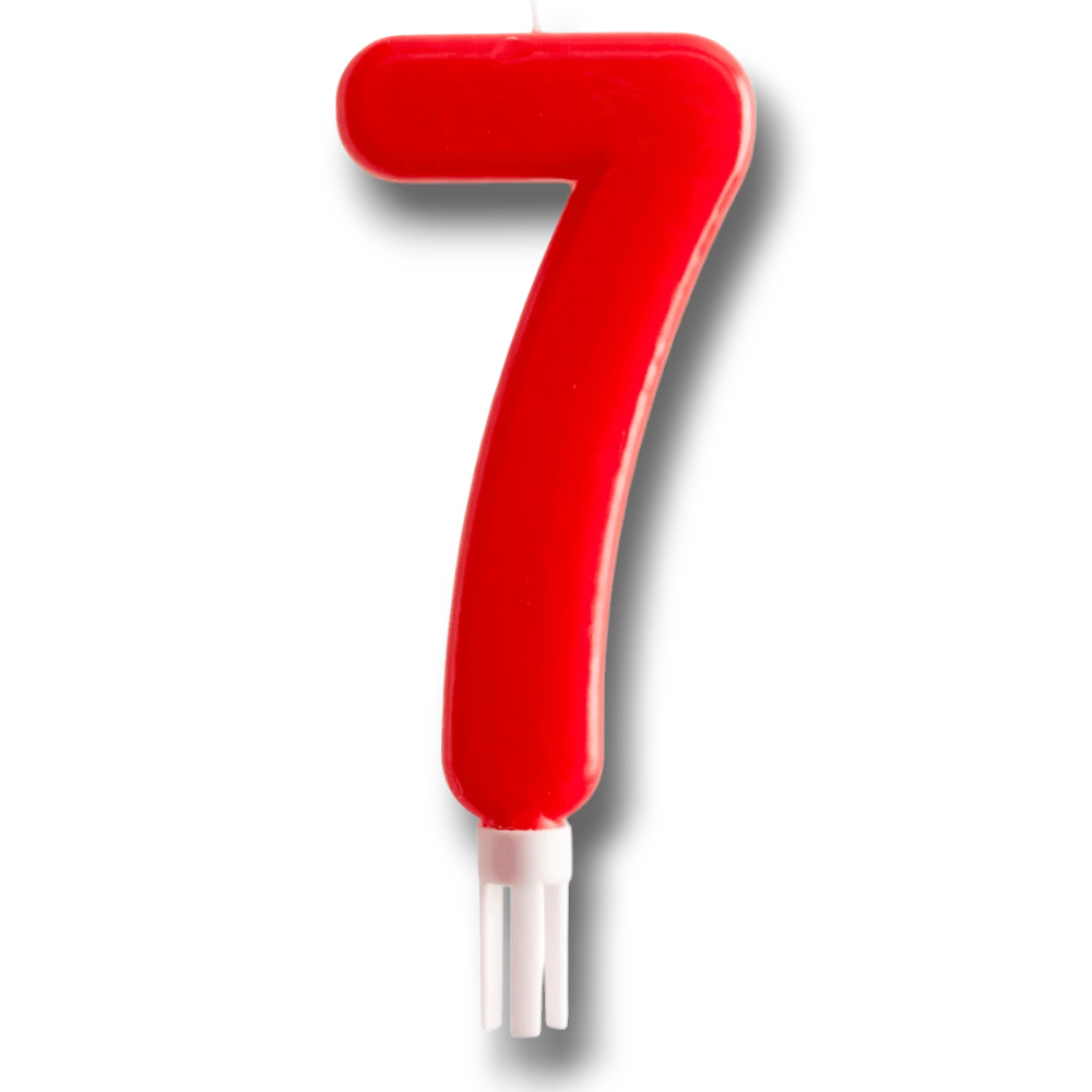 Vela Jumbo Numero Rojo 7 C/1