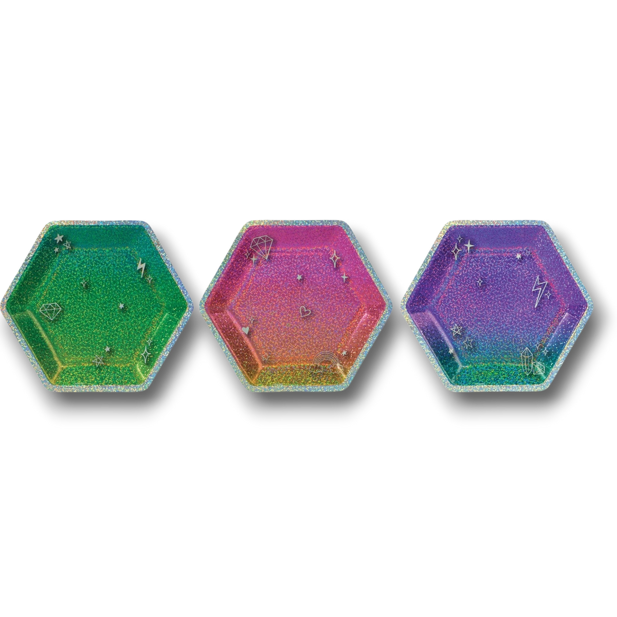 Plato 7" Hexagono Birthday Sparkle C/8