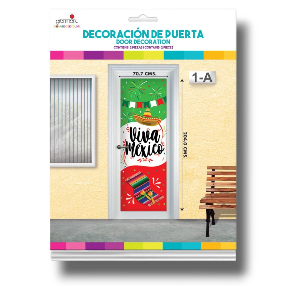 Decoracion De Puerta "Viva Mexico" C/1