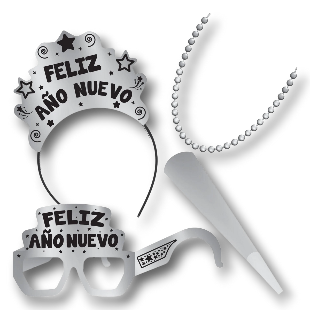 Kit Para Mujer Plata Happy New Year Para 1 Persona