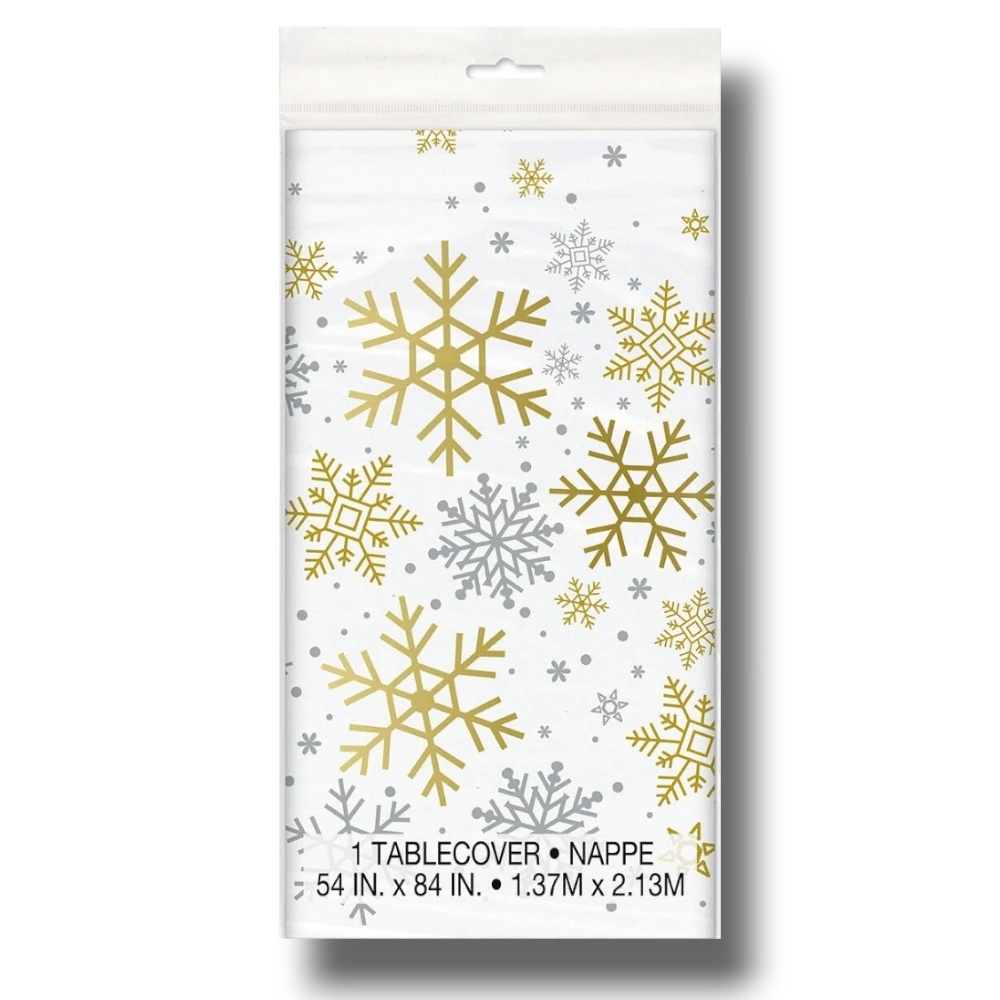 Silver &amp; Gold Holiday Tablecloth C/1
