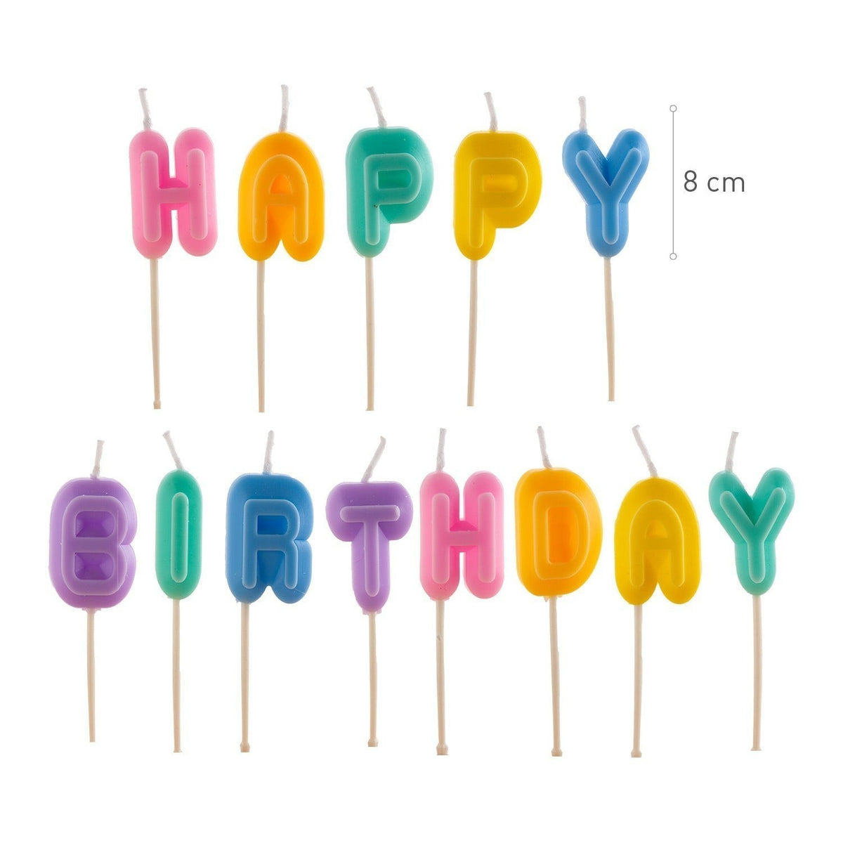 Vela Happy Birthday Colores C/13