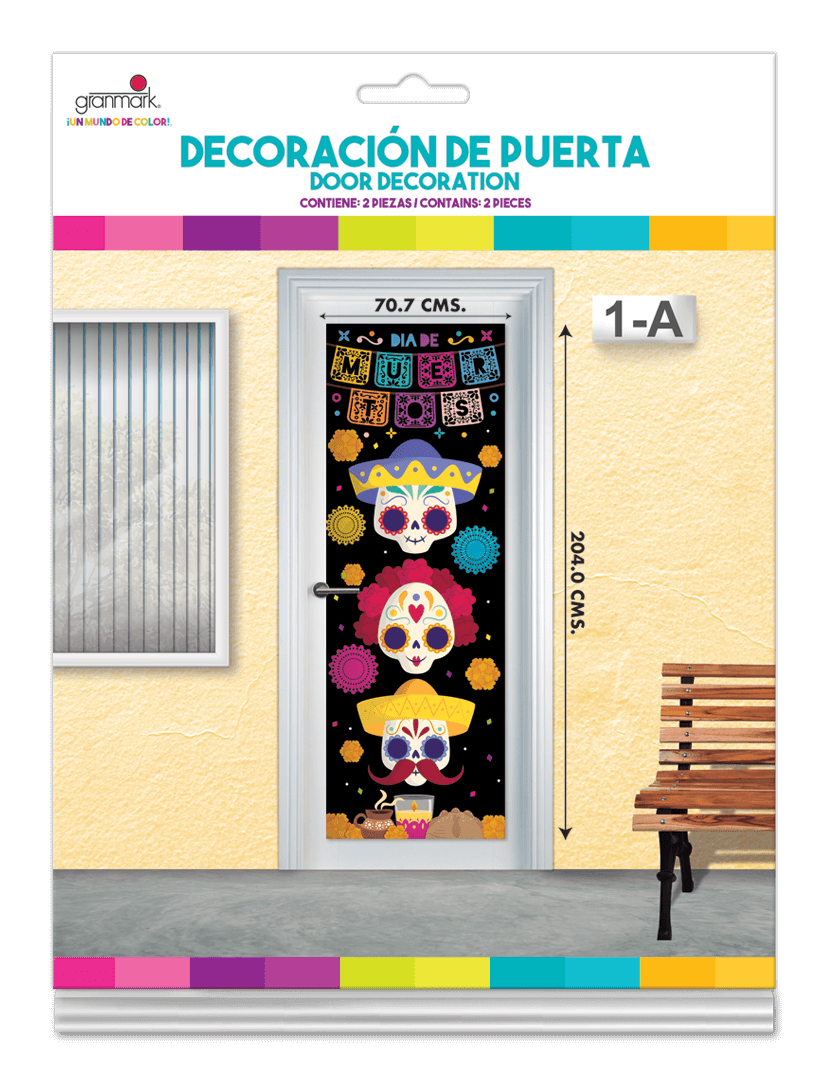 Decoracion Para Puerta Calaveritas C/1