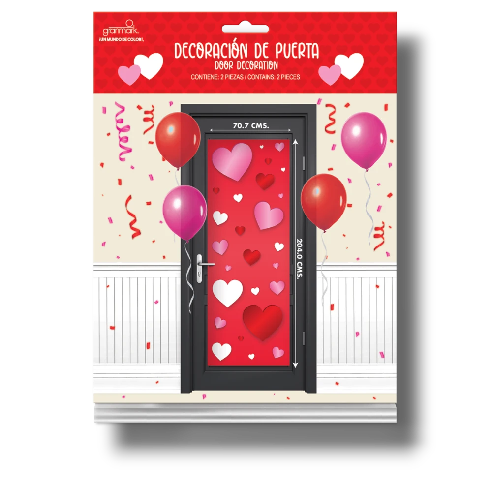 Decoracion de Puerta Corazones C/1