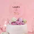 Cake Topper Acrilico Rosa Gold Personalizable C/1
