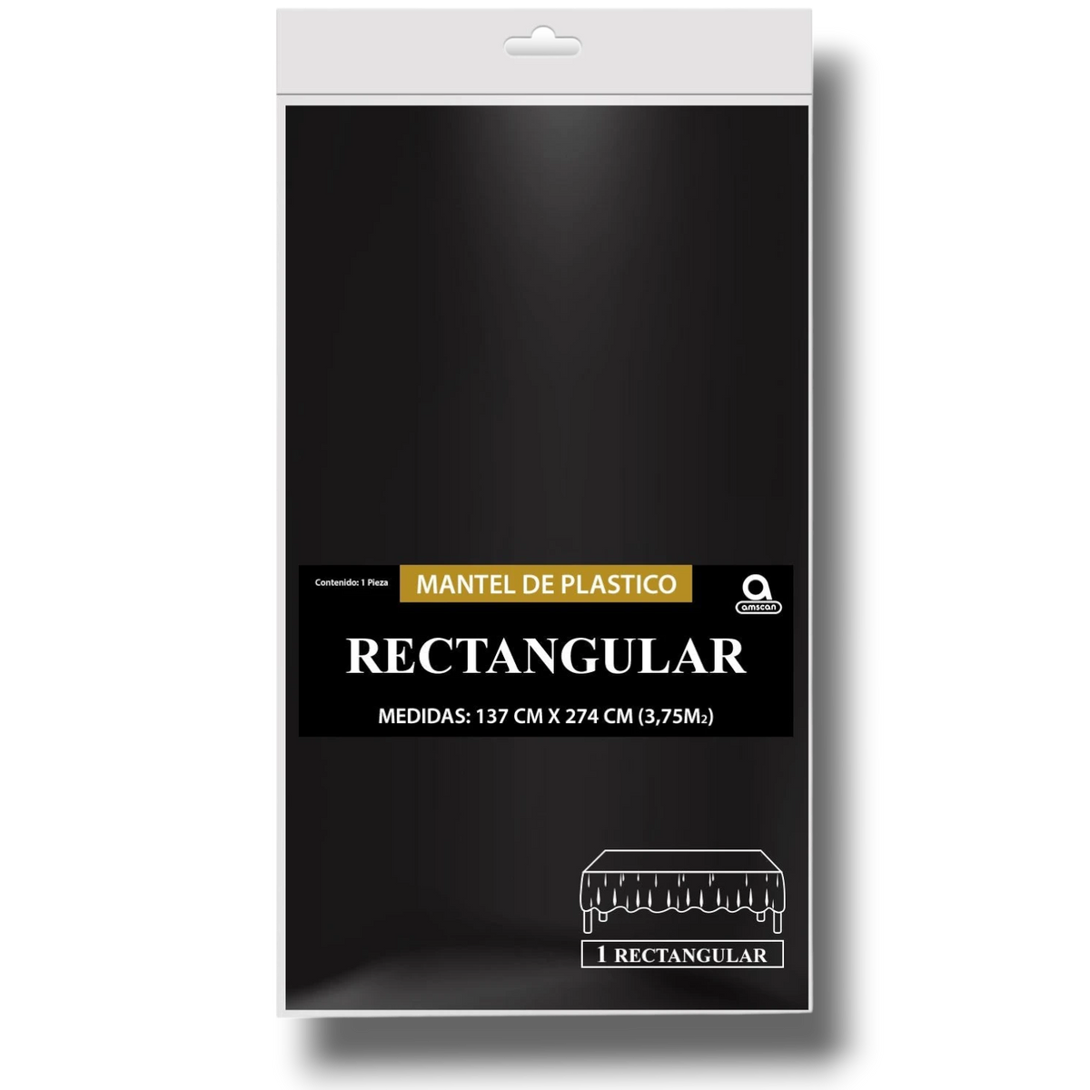 Mantel Rectangular Negro C/1