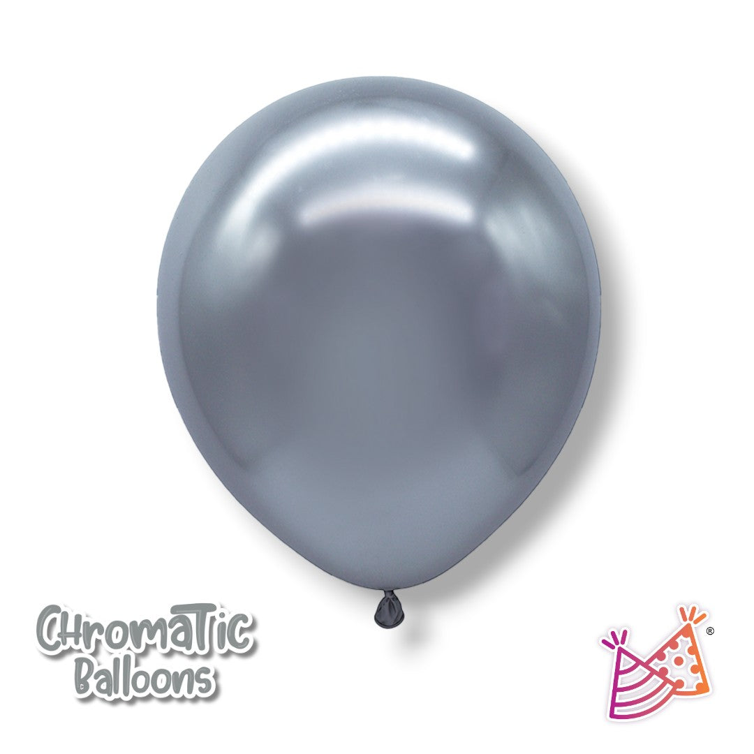 Bolsa De Globos Chrome 11" Plata C/50