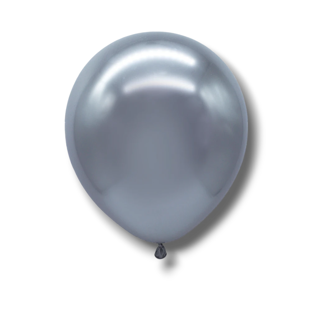 Bolsa De Globos Chrome 9" Plata C/50