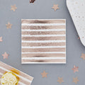 Pink Gold Striped Napkins (16 count)
