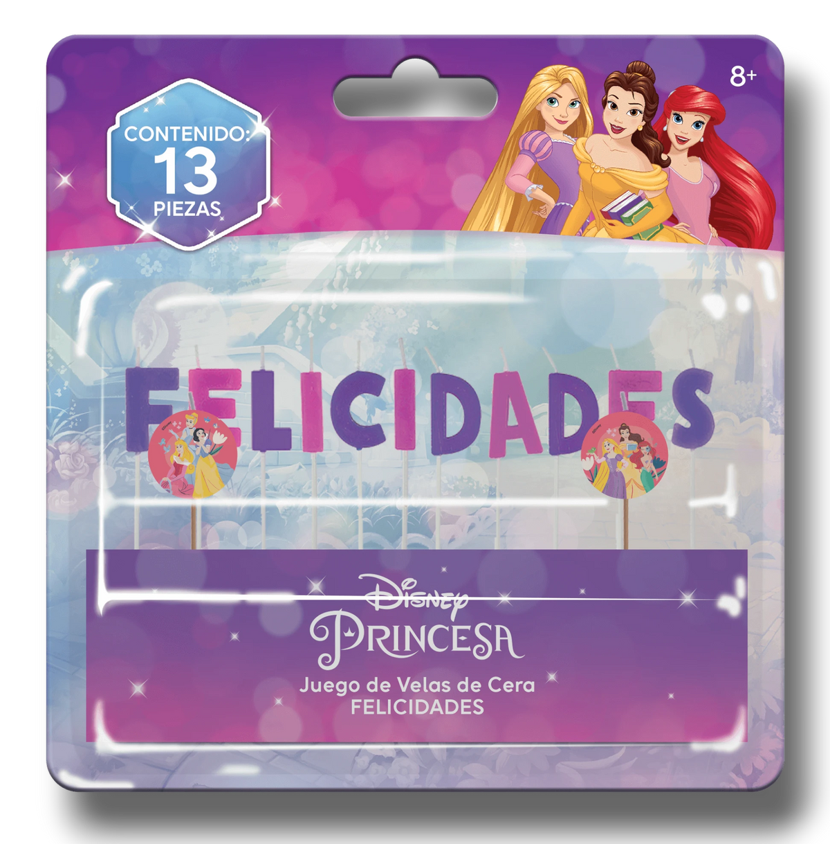Vela Felicidades Princesas C/13