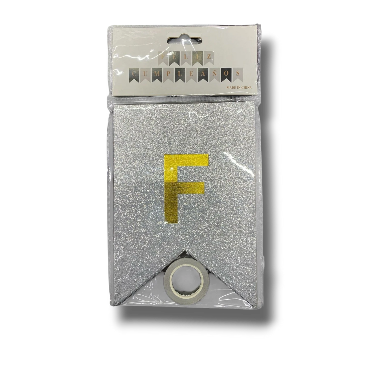 Banderin Brillos Negro/plata C/1