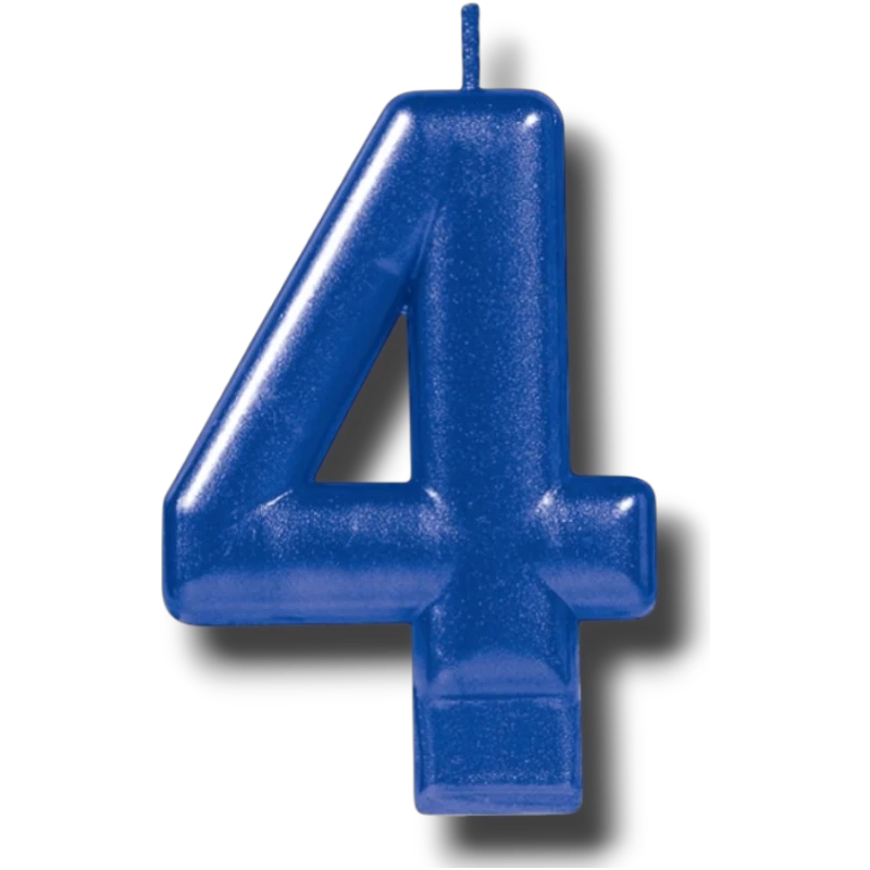 Vela Numero Azul 4 C/1