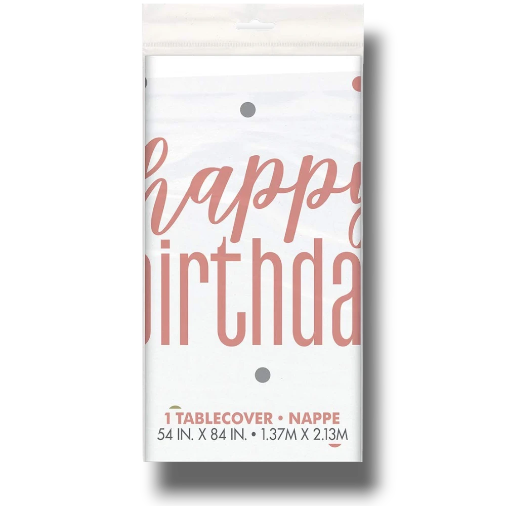 Mantel Rectangular Happy Birthday Rose Gold C/1