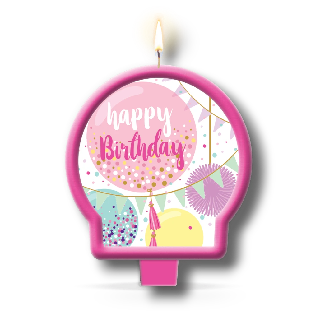 Vela Medallon Happy Birthday Sweet Balloons C/1