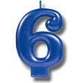 Blue Number 6 Candle C/1