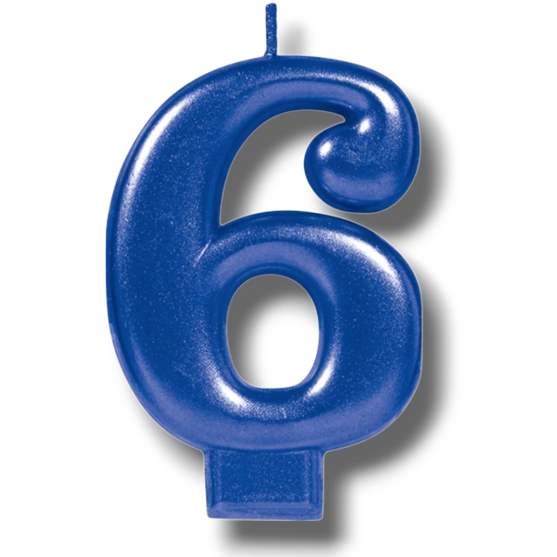 Vela Numero Azul 6 C/1