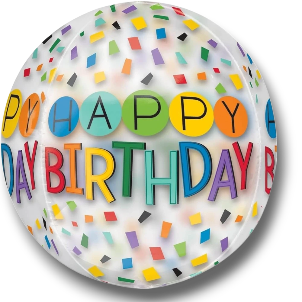 Orbz Transparente Happy Birthday Rainbow