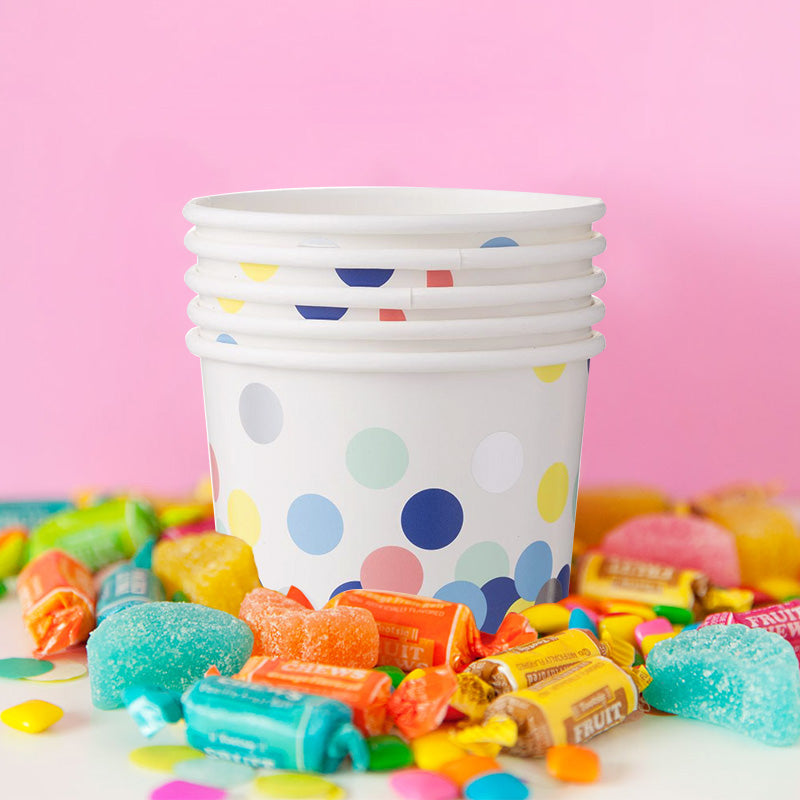Vaso 16oz Para Dulces Dots Colores C/5