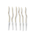 Curved Spiral Candle White Gold C/6