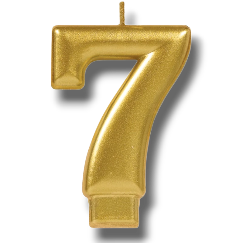 Vela Numero Dorado 7 C/1