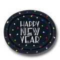 Oval Plate HNY Dots Neon C/8