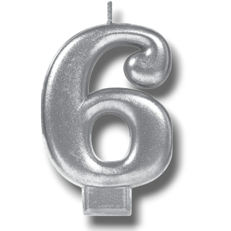 Vela Numero Plata 6 C/1