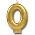 Vela Numero Dorado 0 C/1