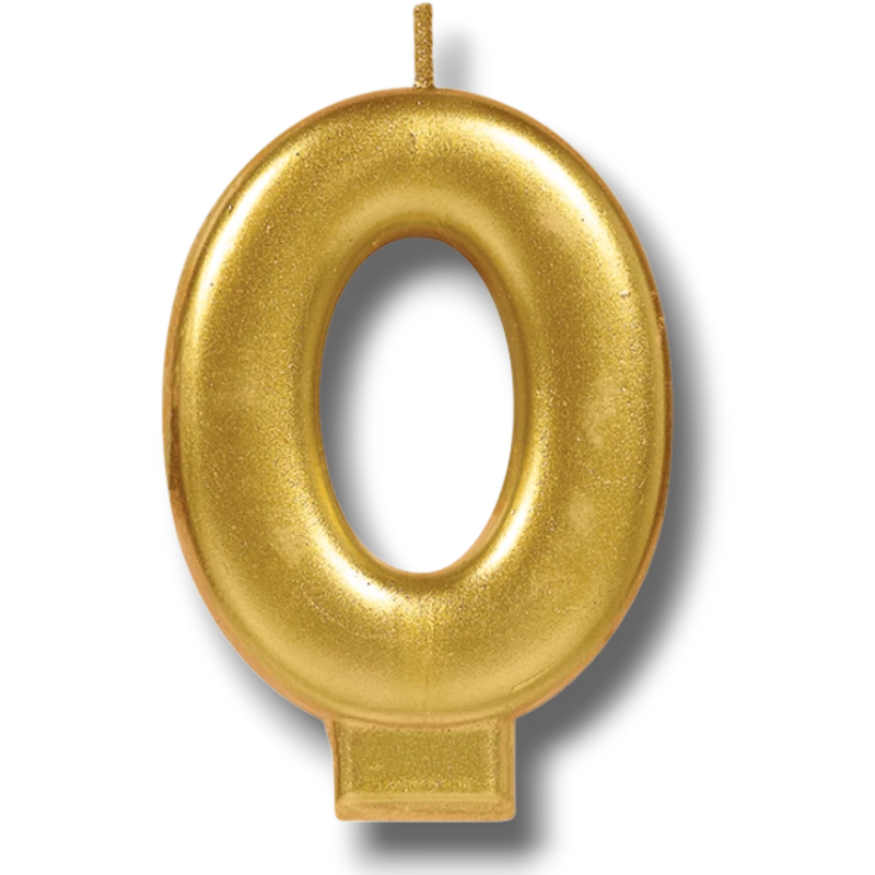 Vela Numero Dorado 0 C/1