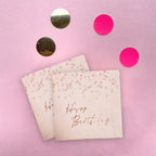 Happy Birthday Napkin Rose Gold C/20