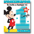 Mickey Mouse 1st Birthday Invitation (6 sheets)
