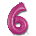 Globo 36" Numero 6 Magenta C/1