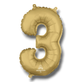 Globo 36" Numero 3 Oro Blanco C/1
