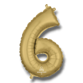 36" Balloon Number 6 White Gold C/1