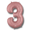 Balloon 36" Number 3 Rose Gold C/1