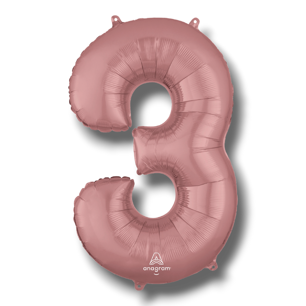 Globo 36" Numero 3 Oro Rosa C/1