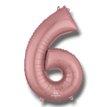 Globo 36" Numero 6 Oro Rosa C/1
