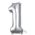 Globo 36" Numero 1 Plata C/1