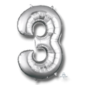 Globo 36" Numero 3 Plata C/1