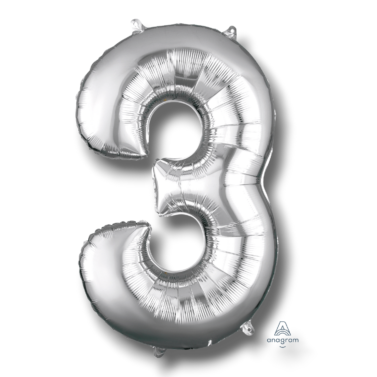Globo 36" Numero 3 Plata C/1