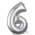 Globo 36" Numero 6 Plata C/1