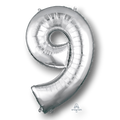 Globo 36" Numero 9 Plata C/1