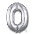 Globo 36" Numero 0 Plata C/1