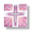 Plato 10" Cuadrado Mi Primera Comunion Rosa C/8